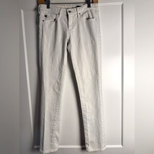 AG Adriano Goldschmied white stilt Straight Leg low rise jeans cotton